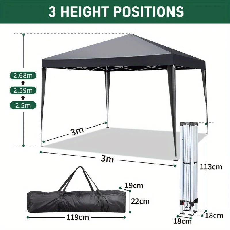 10' x 10' EZ Pop Up Gazebo Canopy Tent Camping Beach with 4 Removable Walls Bag