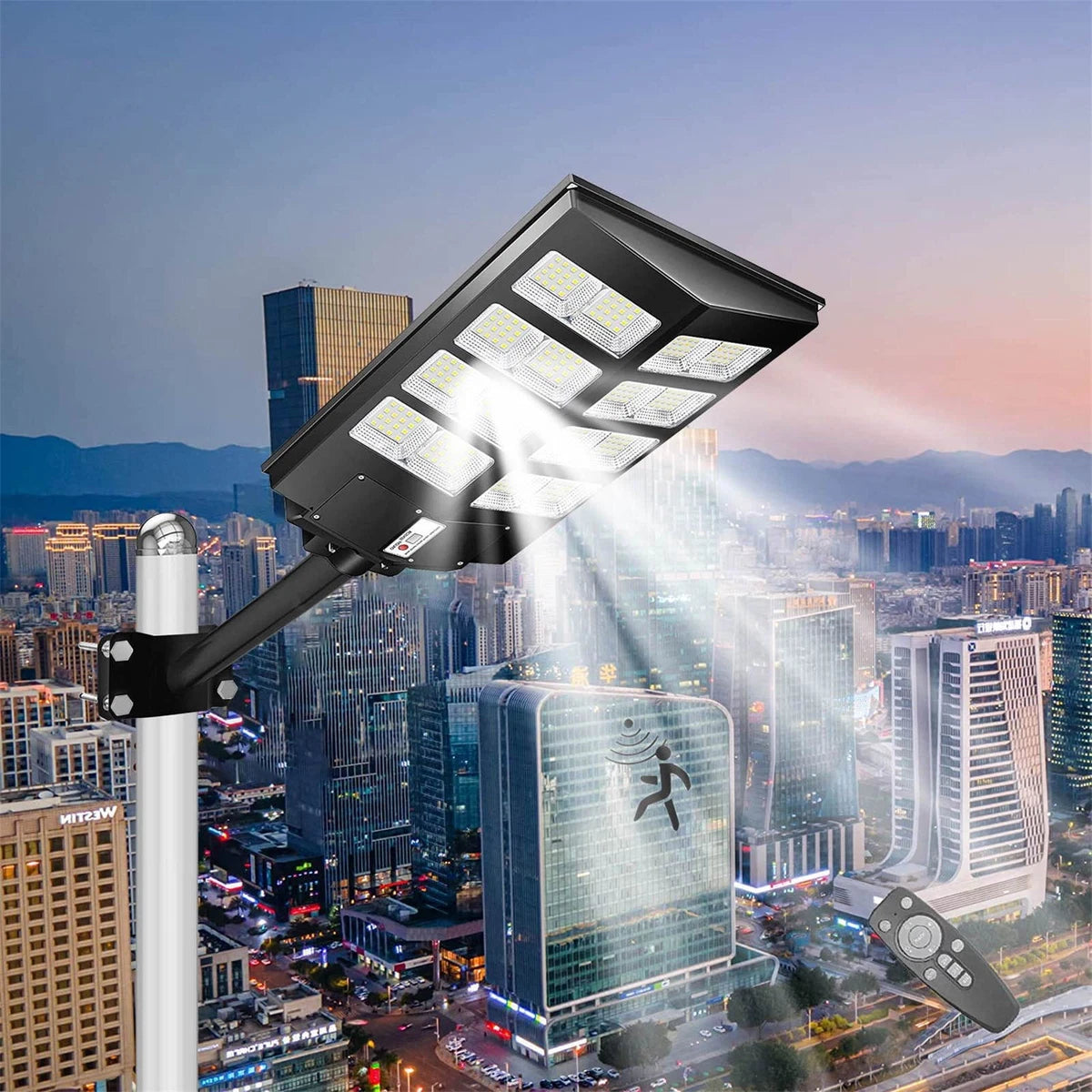 1000W Solar Street Lights Commercial Parking Lot Light Motion Sensor Road Lamp