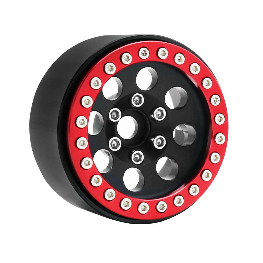 1/10 RC Crawler Car 1.9Inch Metal Beadlock 8 Round Hole Wheel Hub Rim for TRX4 Axial SCX10 III RBX10 Capra Accessories