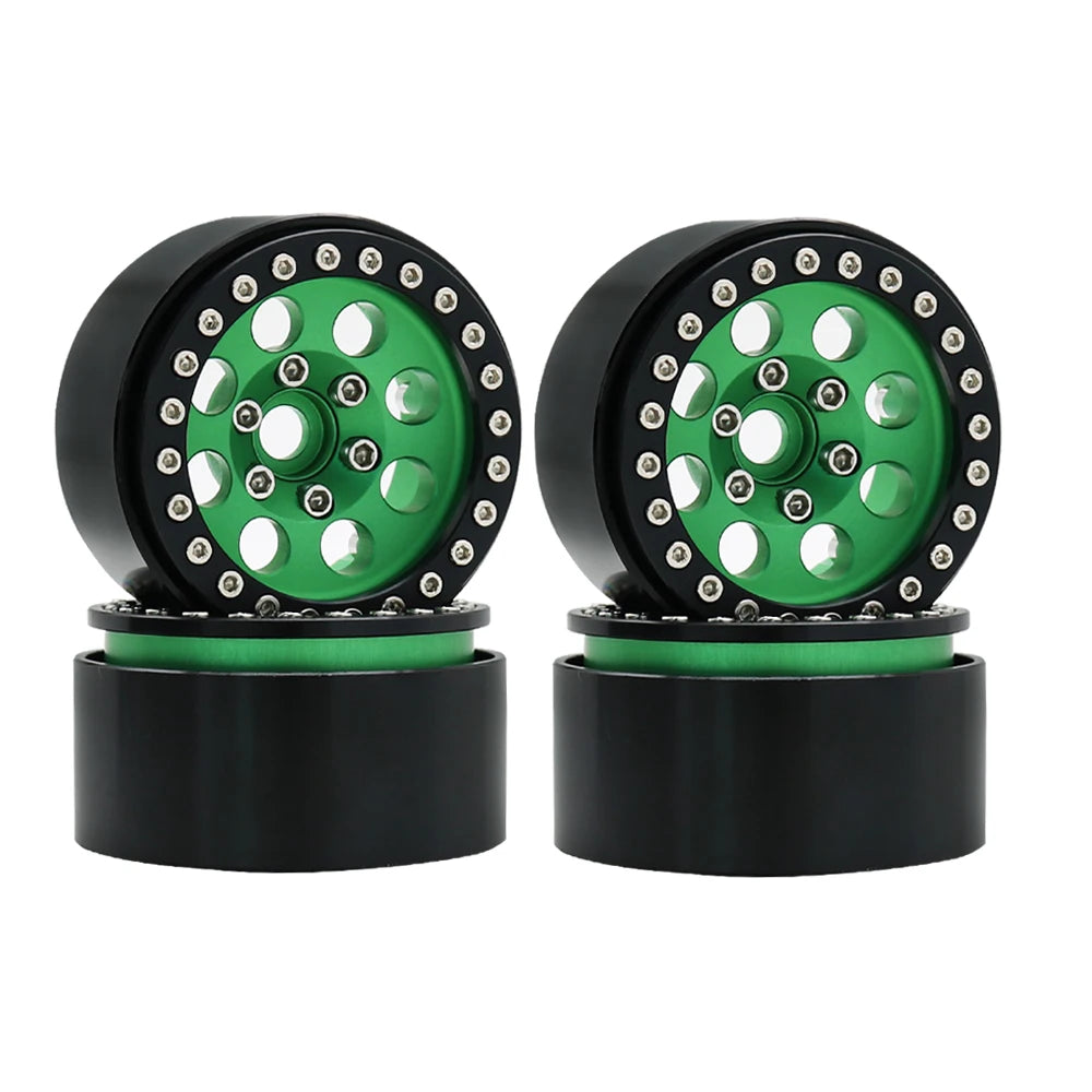 1/10 RC Crawler Car 1.9Inch Metal Beadlock 8 Round Hole Wheel Hub Rim for TRX4 Axial SCX10 III RBX10 Capra Accessories