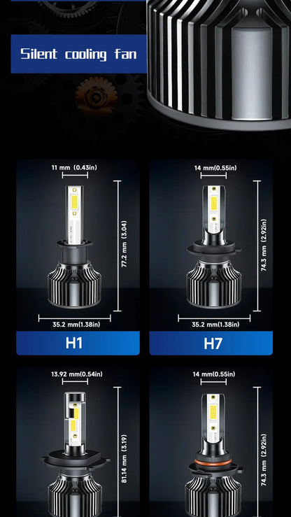 ZTZPIE Car Light 200000lm 300w LED  Headlight Bulbs H1 H7 H11 9005HB3 9006HB4 Spotlight 20 Core High-power Fog Light 12v