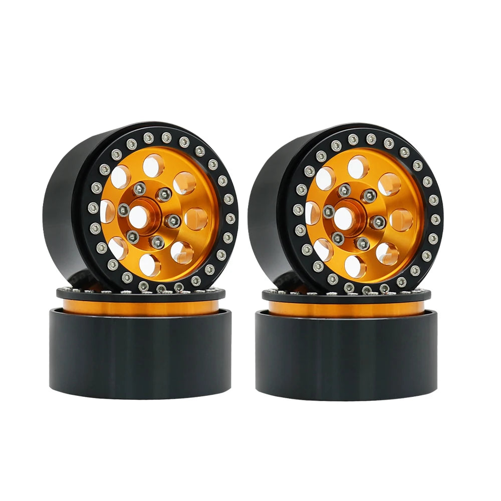 1/10 RC Crawler Car 1.9Inch Metal Beadlock 8 Round Hole Wheel Hub Rim for TRX4 Axial SCX10 III RBX10 Capra Accessories