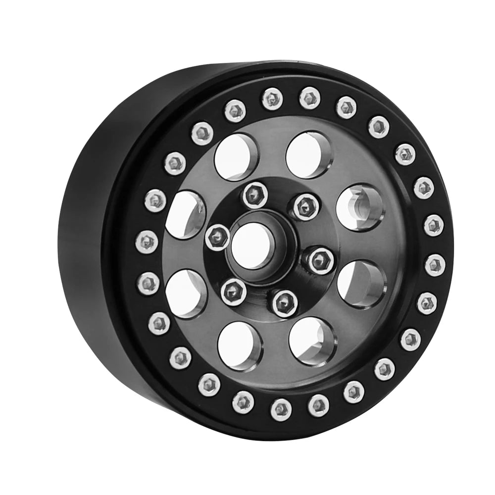 1/10 RC Crawler Car 1.9Inch Metal Beadlock 8 Round Hole Wheel Hub Rim for TRX4 Axial SCX10 III RBX10 Capra Accessories