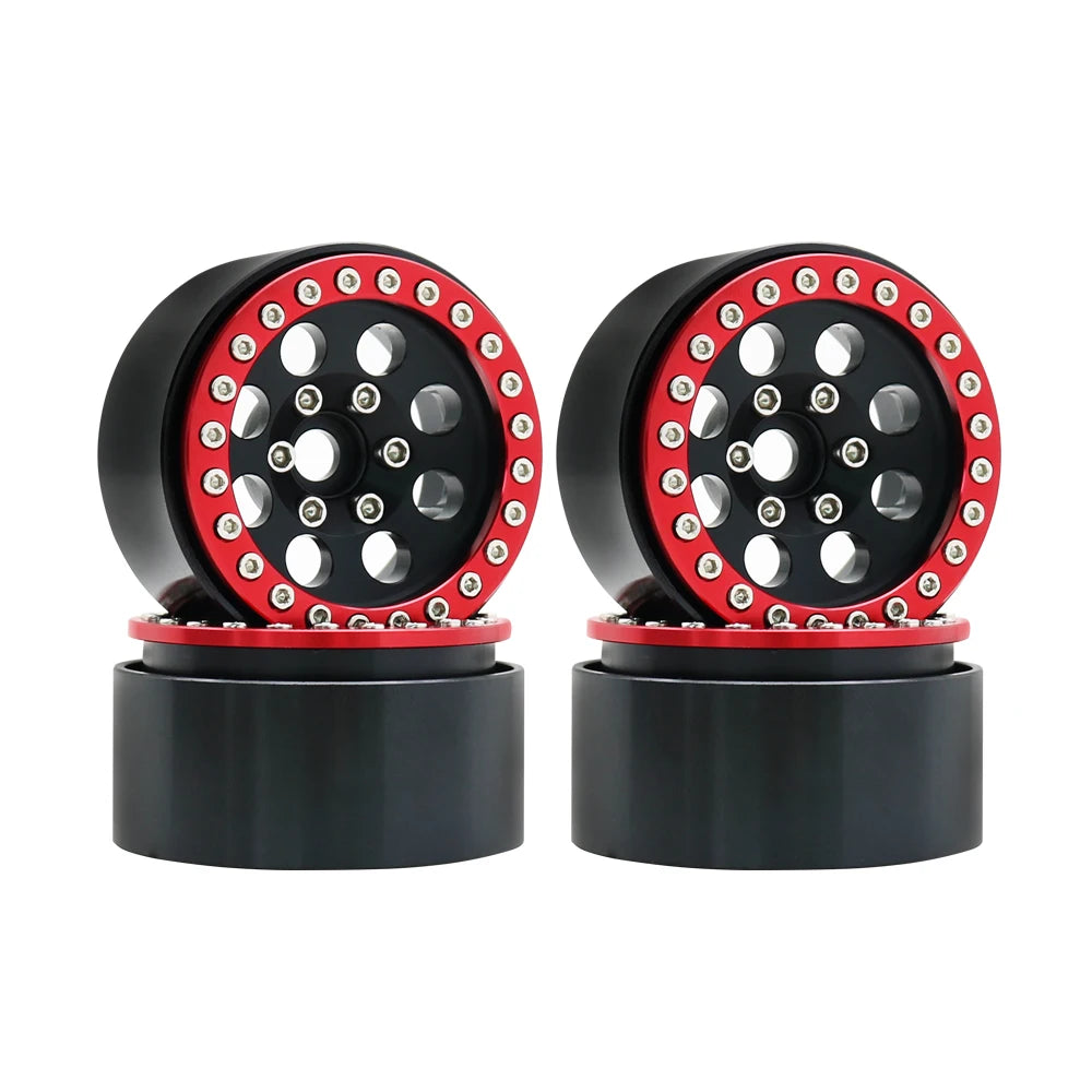 1/10 RC Crawler Car 1.9Inch Metal Beadlock 8 Round Hole Wheel Hub Rim for TRX4 Axial SCX10 III RBX10 Capra Accessories