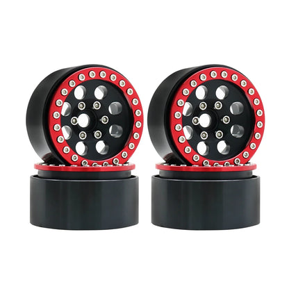 1/10 RC Crawler Car 1.9Inch Metal Beadlock 8 Round Hole Wheel Hub Rim for TRX4 Axial SCX10 III RBX10 Capra Accessories