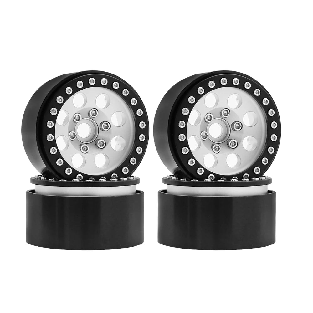 1/10 RC Crawler Car 1.9Inch Metal Beadlock 8 Round Hole Wheel Hub Rim for TRX4 Axial SCX10 III RBX10 Capra Accessories