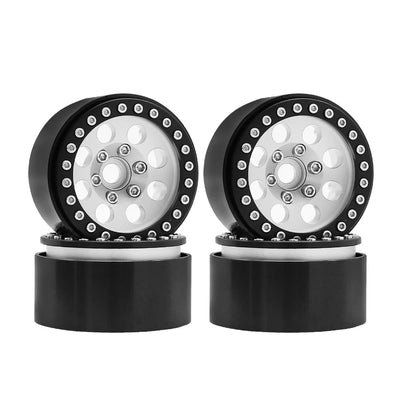 1/10 RC Crawler Car 1.9Inch Metal Beadlock 8 Round Hole Wheel Hub Rim for TRX4 Axial SCX10 III RBX10 Capra Accessories