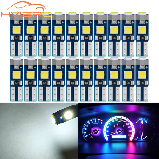 10/20pcs Super Bright T5 3030 3smd Led Bulb Car Dashboard Light for Auto Wedge Instrument Indicator Signal Display Lamp DC 12v