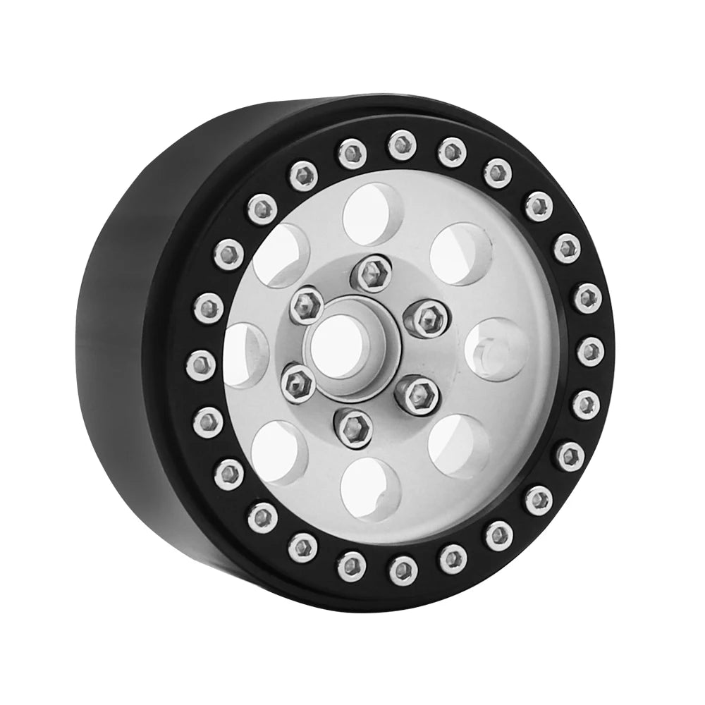 1/10 RC Crawler Car 1.9Inch Metal Beadlock 8 Round Hole Wheel Hub Rim for TRX4 Axial SCX10 III RBX10 Capra Accessories