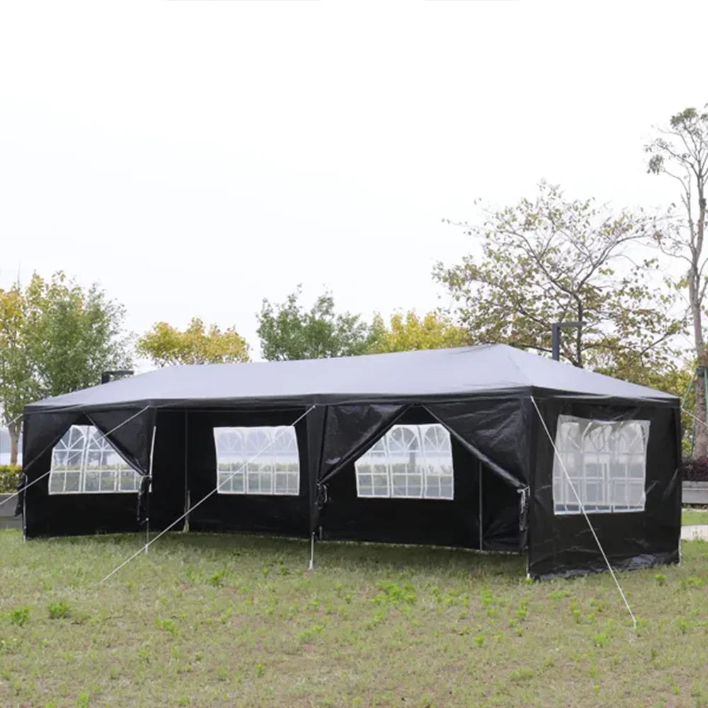 10'x30' Black Outdoor Party Tent with 8 Removable Sidewalls Waterproof Canopy Patio Wedding Gazebo