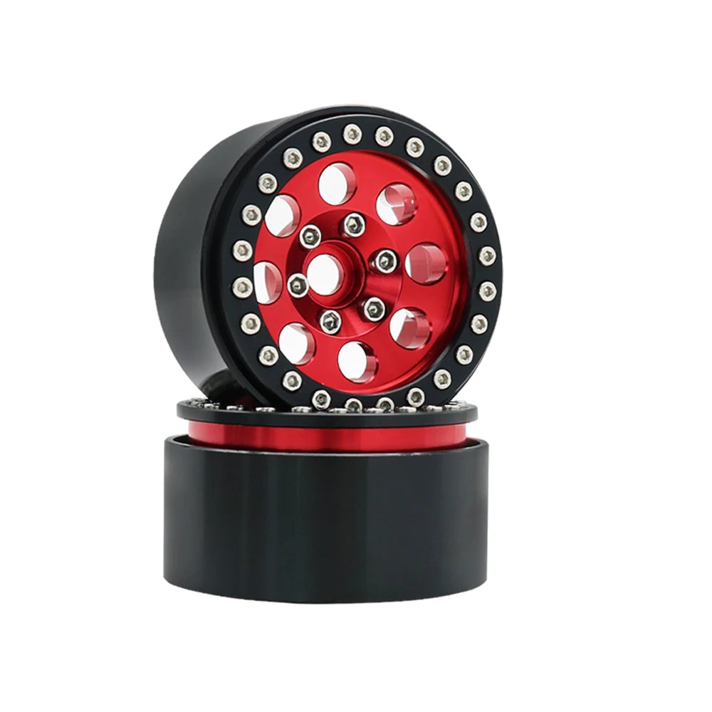 1/10 RC Crawler Car 1.9Inch Metal Beadlock 8 Round Hole Wheel Hub Rim for TRX4 Axial SCX10 III RBX10 Capra Accessories