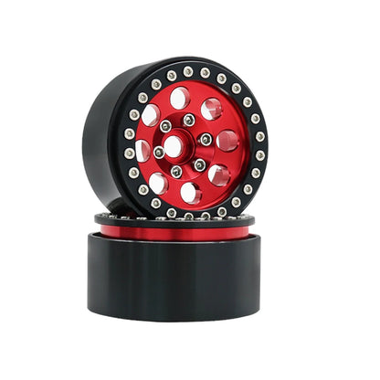 1/10 RC Crawler Car 1.9Inch Metal Beadlock 8 Round Hole Wheel Hub Rim for TRX4 Axial SCX10 III RBX10 Capra Accessories