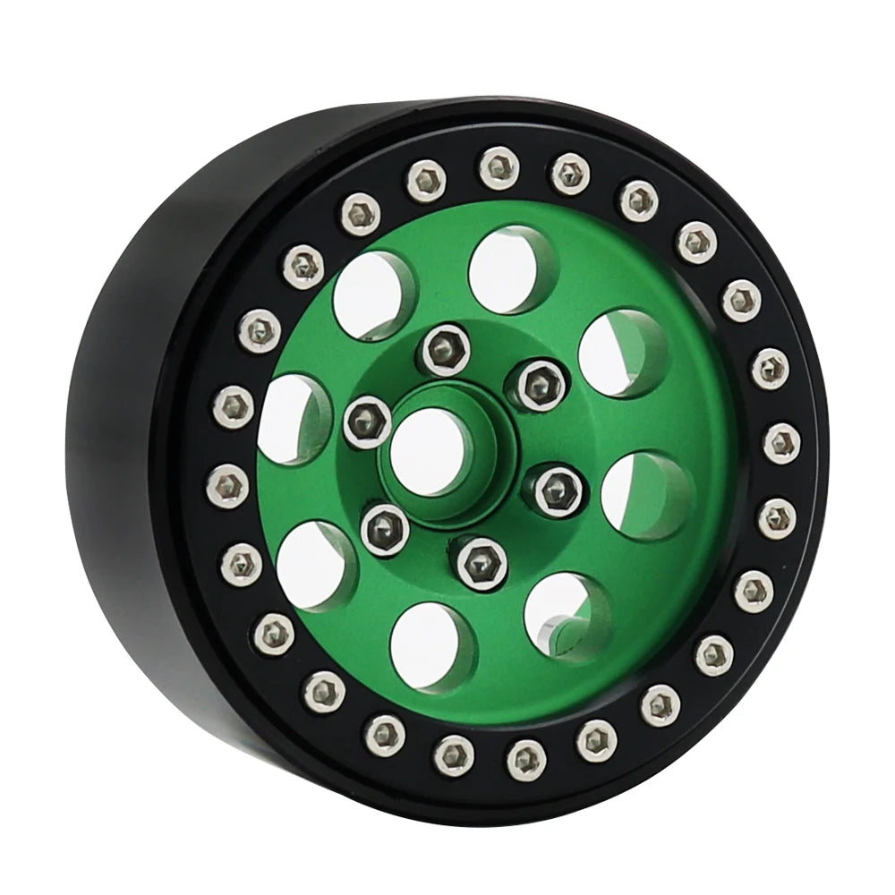 1/10 RC Crawler Car 1.9Inch Metal Beadlock 8 Round Hole Wheel Hub Rim for TRX4 Axial SCX10 III RBX10 Capra Accessories