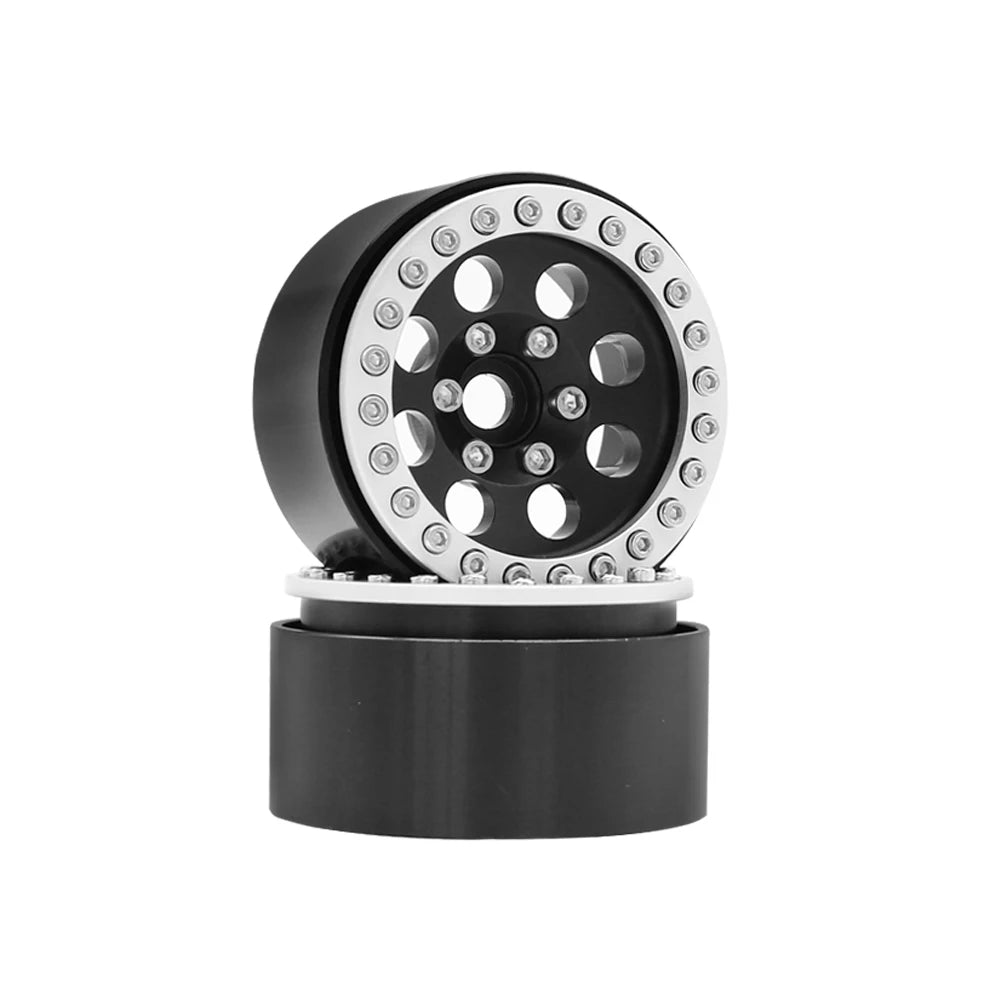 1/10 RC Crawler Car 1.9Inch Metal Beadlock 8 Round Hole Wheel Hub Rim for TRX4 Axial SCX10 III RBX10 Capra Accessories