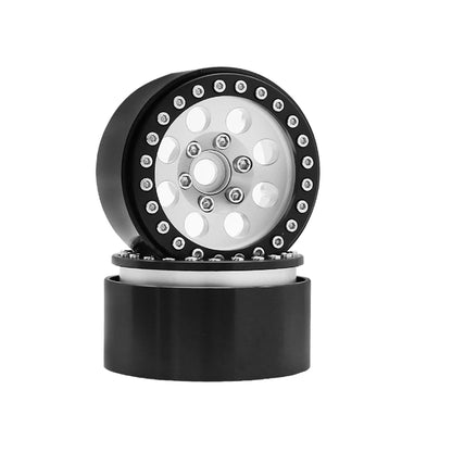 1/10 RC Crawler Car 1.9Inch Metal Beadlock 8 Round Hole Wheel Hub Rim for TRX4 Axial SCX10 III RBX10 Capra Accessories
