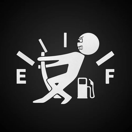 1 Pcs Funny Car Sticker Pull Fuel Tank Pointer to Full Hellaflush Reflective Vinyl Car Sticker Decal Wholesale