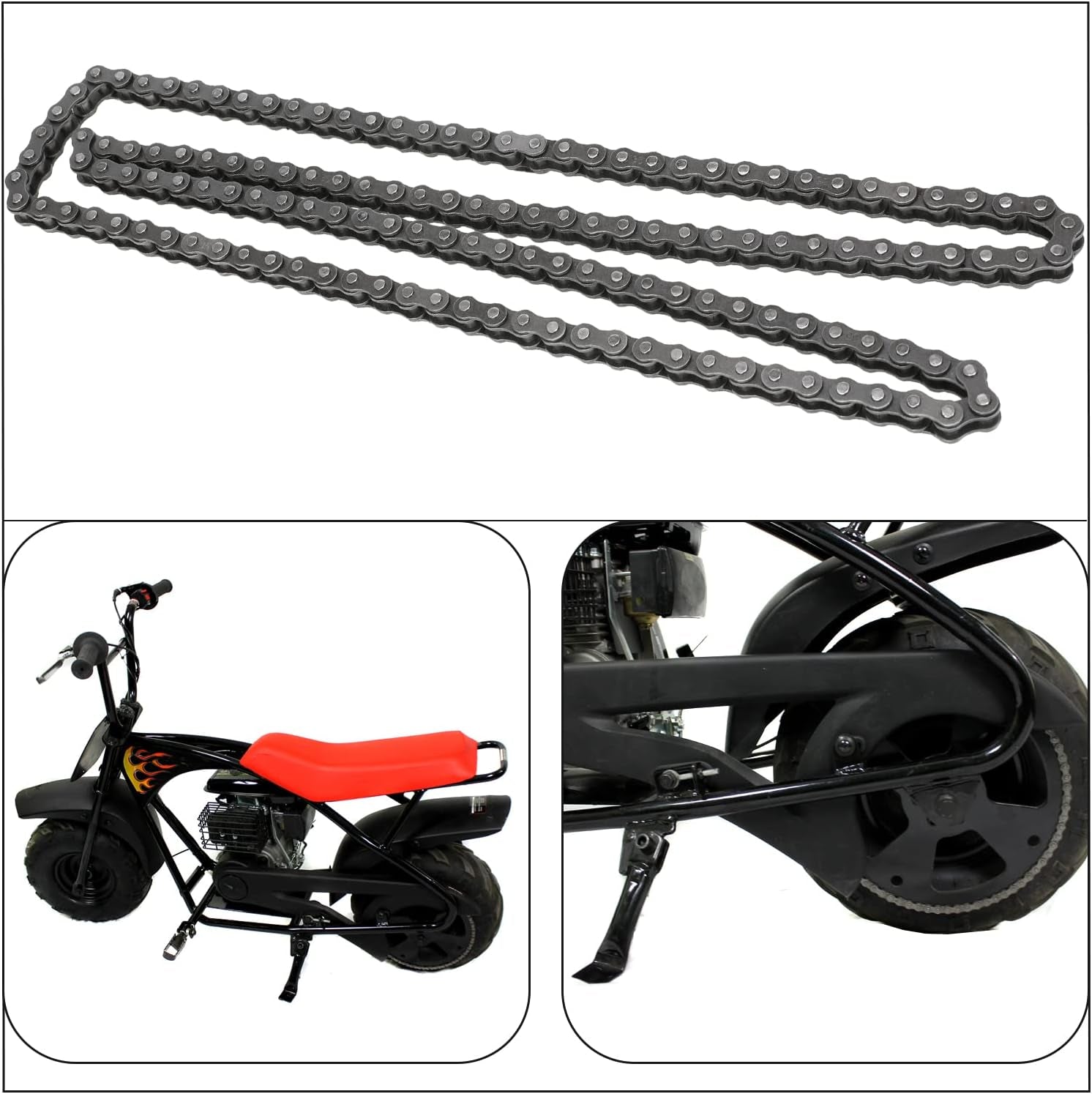 #35 Drive Chain Replacement for Mini Bike Coleman CT100U CC100X Baja DB30 Motovox MBX10 MBX11 Monster Moto Mega Moto MM-B80 Minibike Predator 79Cc 100Cc Engine Powersports Parts 140 Links