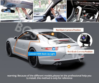 1080P Car Dash Cam DVR Video Recorder Front/Interior/Rear Camera Night Vision