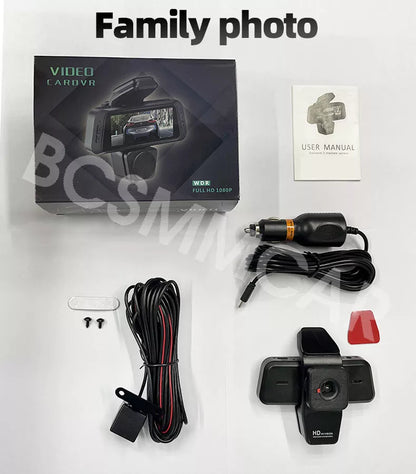 1080P Car Dash Cam DVR Video Recorder Front/Interior/Rear Camera Night Vision