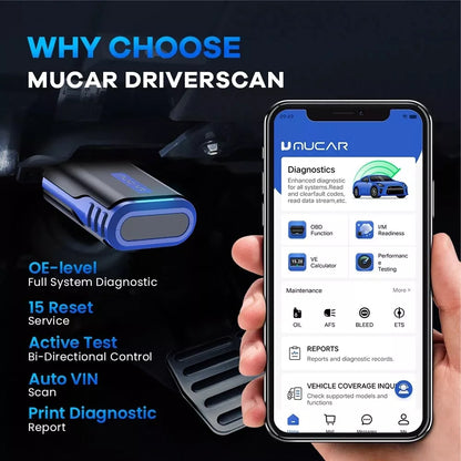 (Copy) MUCAR DriverScan Car OBD2 Reader Diagnostic Tool Scanner Full System Active Test
