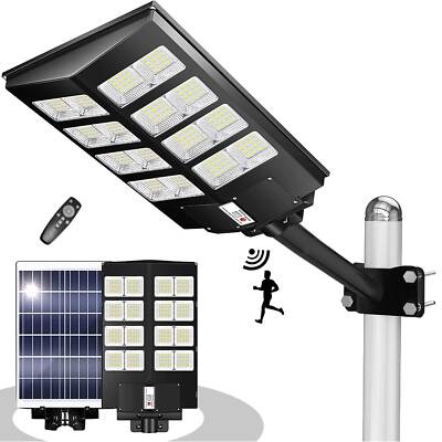 1000W Solar Street Lights Commercial Parking Lot Light Motion Sensor Road Lamp