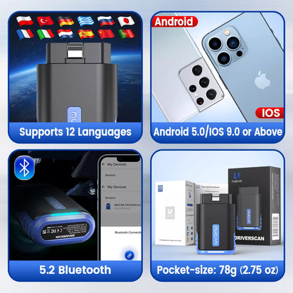 (Copy) MUCAR DriverScan Car OBD2 Reader Diagnostic Tool Scanner Full System Active Test